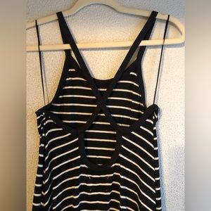 Urban Outfitters black and white striped dress with crossed straps in back